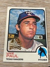 Mike Paul 2022 Topps Heritage High Number - 1973 Stamped Buyback #58 Rangers