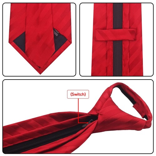 Zipper Ties for Men Clip on Ties Men's Zip Up Lot 6P Classic Adjustable Easy ... - Picture 5 of 6