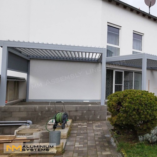 Aluminium Pergola Lamellendach Gartenpavillon Pavillon Terrassendach 3,5 x 3 m - Bild 4 von 24