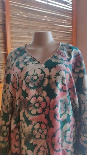 30" V-Neck Ankara Bubu Top Kaftan Dress One Size Ethnic African Print Top Blouse - Picture 5 of 23