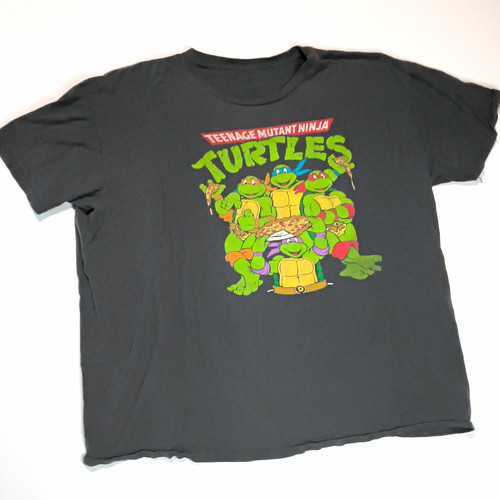 TMNT Graphic Print Black T-Shirt Men's XL Regular Short Sleeve Crew Neck