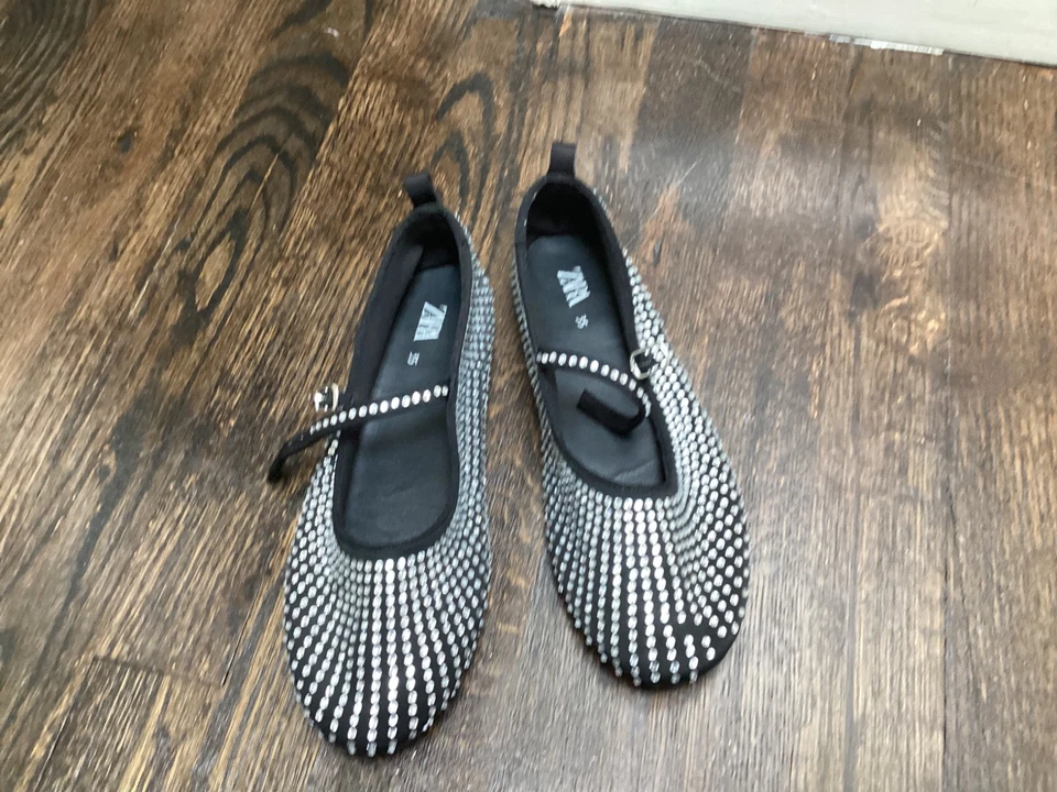 zara black sparkle diamond studded mary jane size 35 - Image 2 of 4