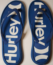 Hurley Men's Lightweight Flip Flop Sandals Logo Blue/White US 10 EU 44