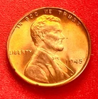 1945-P Lincoln Wheat Cent Penny GEM RED BU From an Original Bank Roll