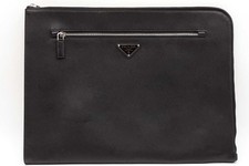 Prada Black Saffiano Leather Portfolio Eb1025...