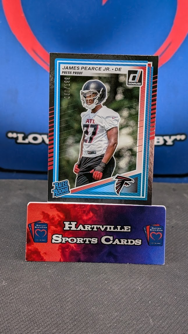 2025 Panini Donruss Rated Rookie James Pearce Jr. Silver Press-Proof /199