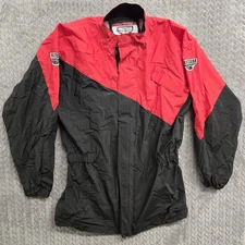 VTG Firstgear Motorcycle Rain Jacket Mens XL Red Black Waterproof Reflective 3M