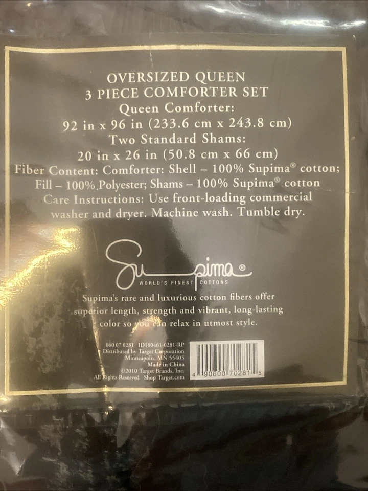 Fieldcrest Luxury Oversized Queen Comforter& Shams Manchester Brown NEW - Image 3 of 4