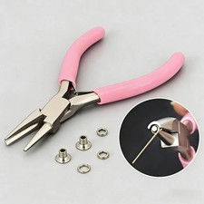 Jewelry Making Pliers 3 In 1 Needle Round Nose Wire Wrapping Tool Pink 4.5in