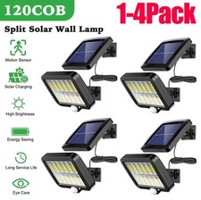 1-4 Solar Wall Light LED Motion Sensor Outdoor Bright Flood Street Lamp 3 Modes