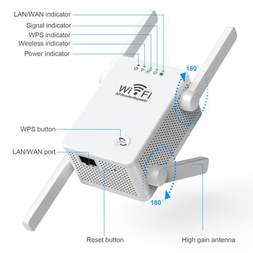 Internet Booster EU Plug 100‑240V WiFi Extender Relay Mode Router -Modus Für - Afbeelding 17 van 24