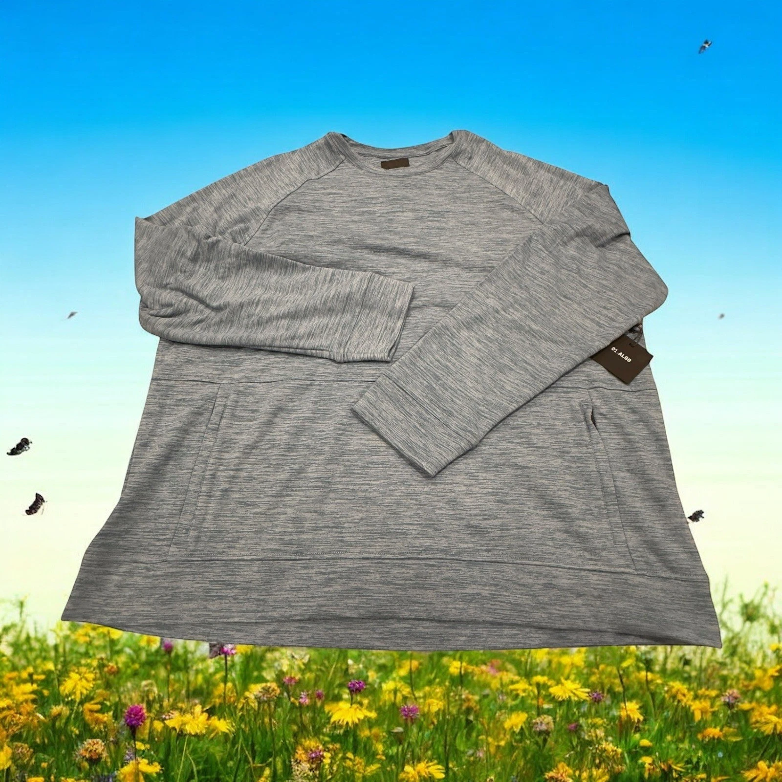 01.ALGO Mens XXL Performance Pullover Long Sleeve Shirt Quick Dry Activewear