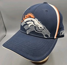 Reebok NFL Denver Broncos Blue Orange White Logo Stretch fit Hat Cap OSFA VTG