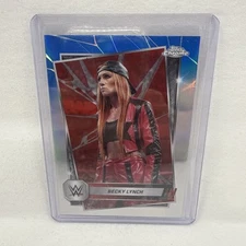 2025 Topps Chrome WWE Becky Lynch No. 133 Red and Blue Refractor