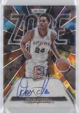 2021-22 Panini Spectra In the Zone Astral Prizm 43/49 Devin Vassell Auto 0su2