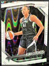 2025 Panini Prizm WNBA #58 Kiah Stokes White Seismic - Los Vegas Aces