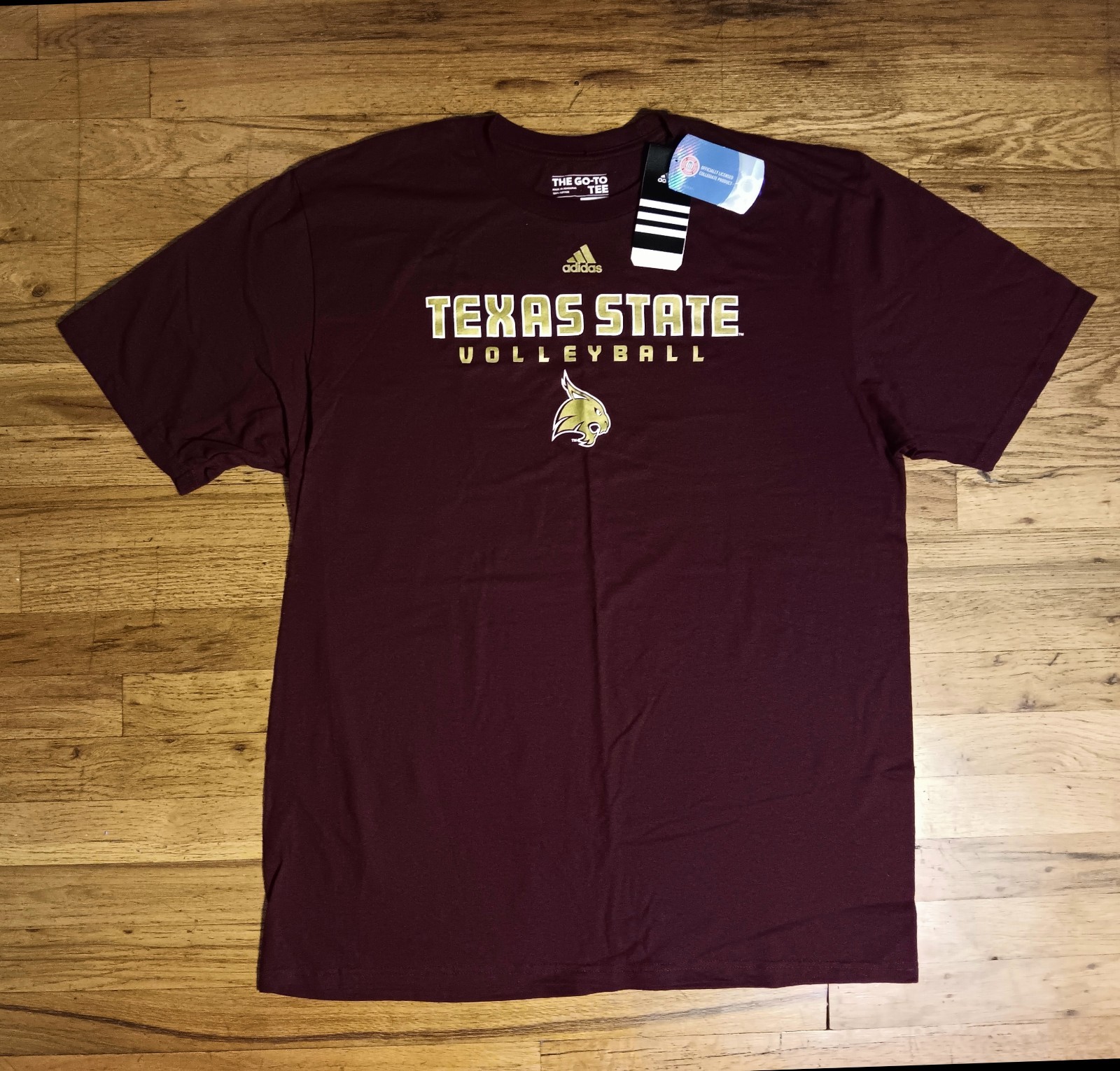 Texas State Bobcats Volleyball t-shirt adidas NEW nwt College Football Maroon thumbnail 2