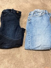 H M Boys Jeans Lot of 2 Size 12 Skinny Fit Blue Denim Light Dark Wash