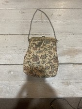 Antique Floral Tapestry Evening Bag