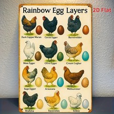 Retro Distressed Metal Sign Chicken Breed Art Home Wall Accent Decoration Gift