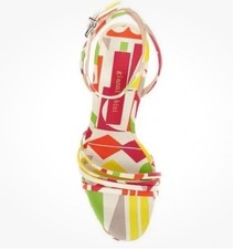 Gianni Bini Parrish Multicolor Geo Print Strappy Platform Sandals 7.5