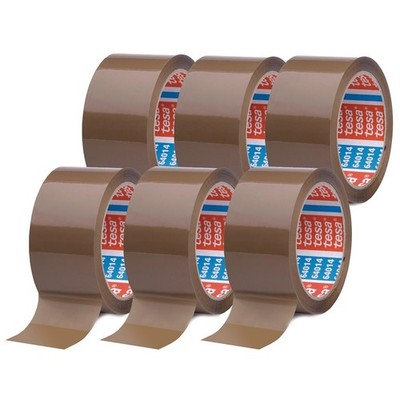 tesa 6-Pack Brown Low-Noise Packaging Tape 66m Each | Parcel & Shipping Tapee