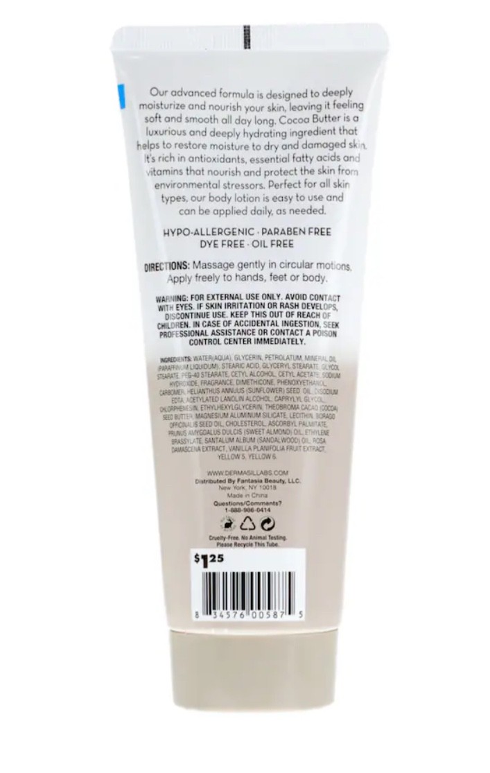 3pk Dermasil Cocoa Butter Lotion, 8 oz. Tubes