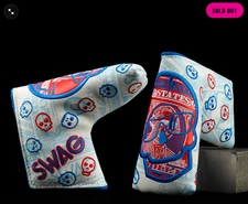 Supa Dupa PATRIOTIC Swag Golf 4th Of July RWB Dollar Bills Skull Blade Cover