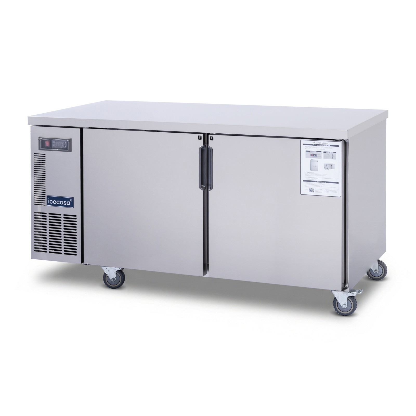 ICECASA 60" Commercial Worktop Freezer Undercounter Stainles
