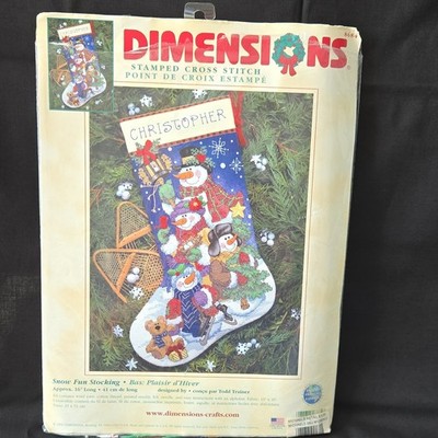 Dimensions Snow Fun Stocking Cross Stitch Kit Christmas Holiday Model 8684