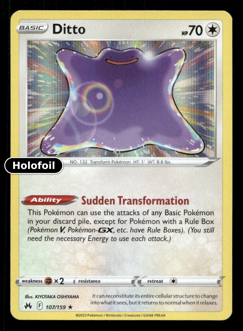 Ditto Holo SWSH: Crown Zenith 107/159 LP Pokemon