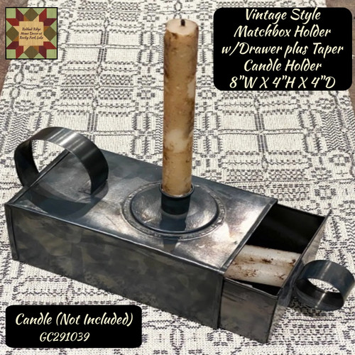 Days Gone By Taper Candle Holder including Match Box / Candle Drawer - Picture 2 of 2