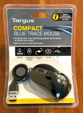 New Sealed Targus Compact Blue Trace USB Mouse PC Mac Netbook Compatible AMU75US