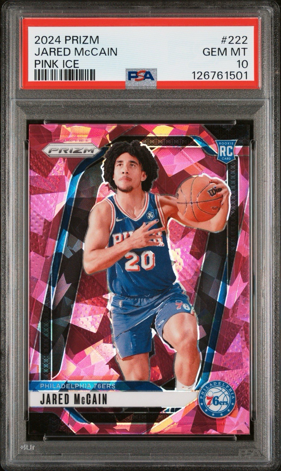 Jared McCain 2024 Panini Prizm #222 Pink Ice Rookie RC PSA 10 Gem Mint