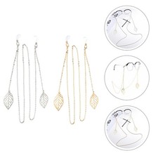 2 Pezzi Lega Foglie Ciondolo Catene Maschera Cordini Occhiali Catene per Donna