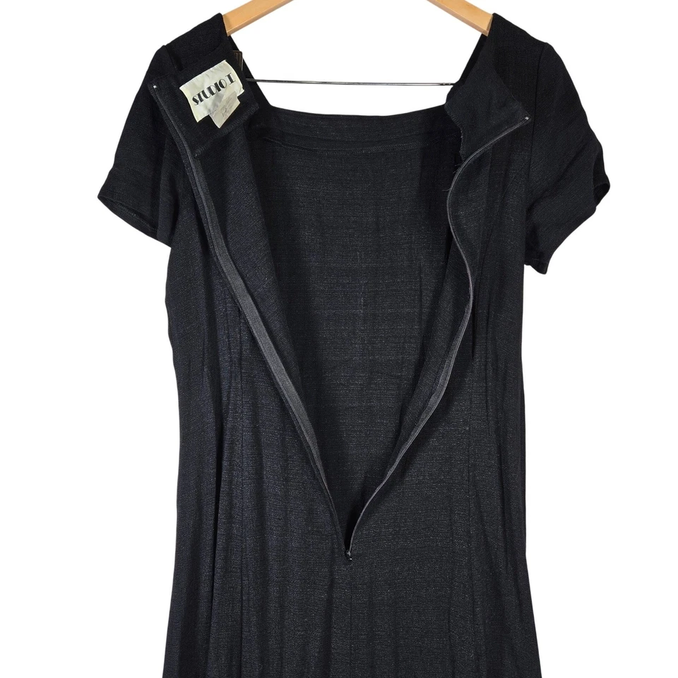 Conjunto de traje falda Studio I para mujer talla 12 negro vestido blazer 2 piezas carrera vintage Foto 4 de 4