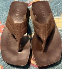 Vintage Prada 90s Y2K Brown Fabric Wooden Pla...