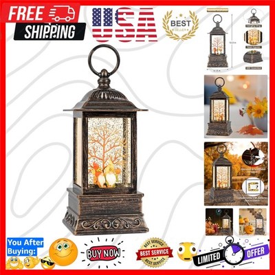 Glittering Gnome Snow Globe Lantern - Perfect Fall Decor with Timer Feature