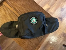 Vintage retro 80's Academy Broadway Fanny Pack Belt Bag Black Nylon Hiking