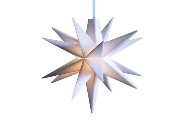 Led Weihnachtsstern 18-Zacken Wetterfest Weiß Ø 8 Cm Mit Timer 6H-image