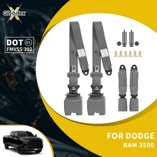 2X For Dodge Ram 3500 3 Point Grey Adjustable Seat Belt Straps Car Vehicle