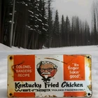 Vintage Kentucky Fried Chicken Porcelain Sign Texas Zaxby's Colonel Sanders USA