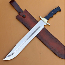 20" CUSTOM MASSIVE HANDMADE D2 TOOL STEEL HUNTING BOWIE FULL TANG KNIFE W/Sheath
