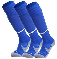 Knee High Soccer Socks 1/3/5 Pair Team Sport Cushion Small 3-pair Blue-b