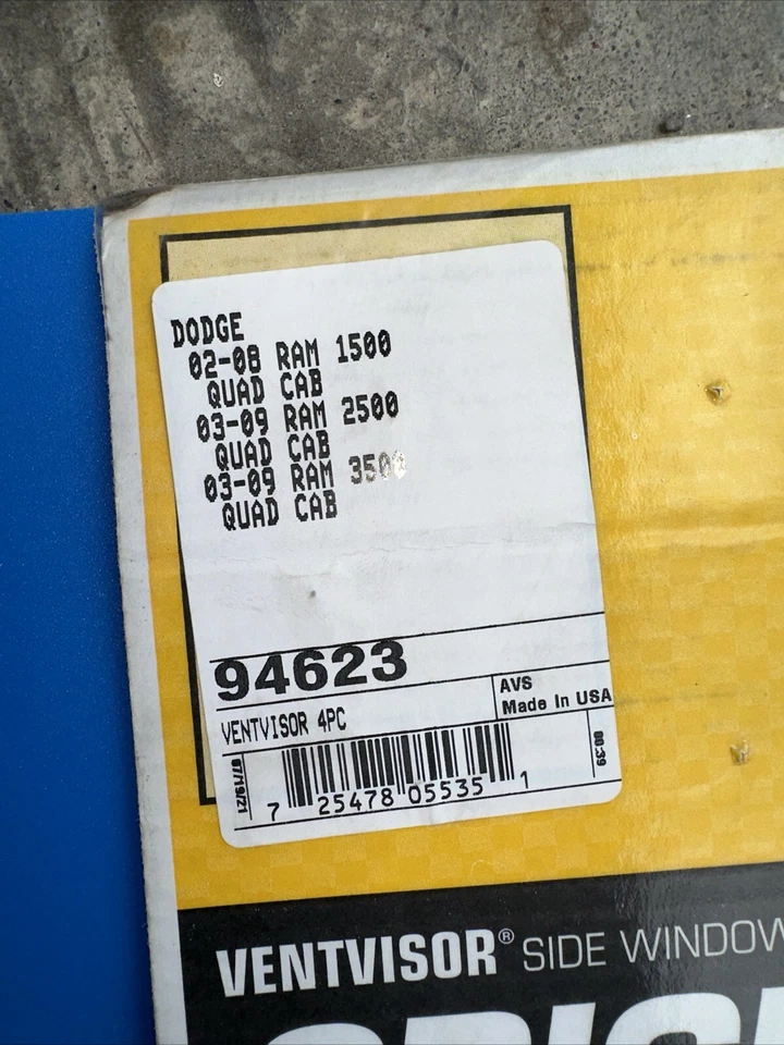AVS 94623 Side Window Ventvisor For 02-09 Dodge Ram Quad Cab 1500/2500/3500 - Изображение 3 из 3