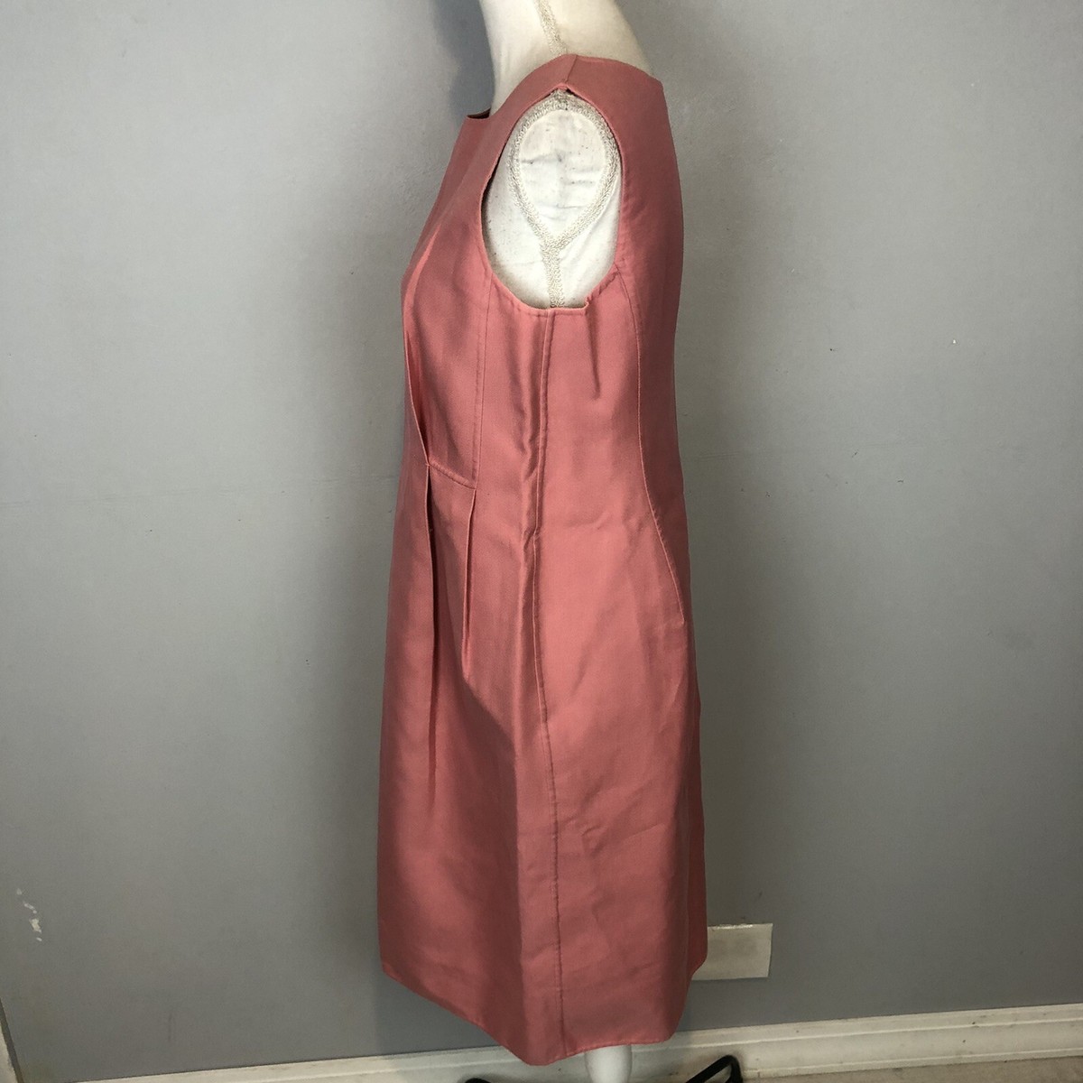 Jil Sander cotton sleeveless Midi Shift dress light pink