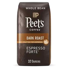 Peet's Coffee Dark Roast Espresso Forte Whole Bean 32 Ounce Bag