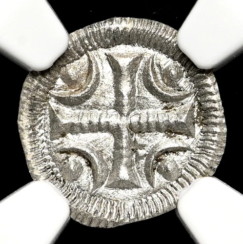 HUNGARY. Bela II, 1131-1141. Silver Denar, Cross type, NGC MS62