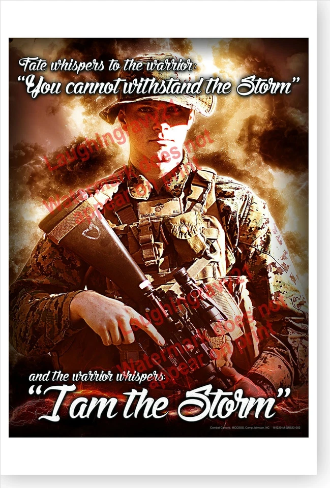 LAUGHINGRAVY21 USMC Marine Corps I Am The Storm Warrior Poster