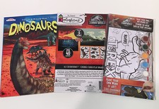 Lot of 3 Jurassic World Colorforms Stickers Color Activity Book, Art to Paint